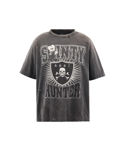 SAINT MICHAEL BH_SS T SAINTY HUNTER 圖案T恤 黑色