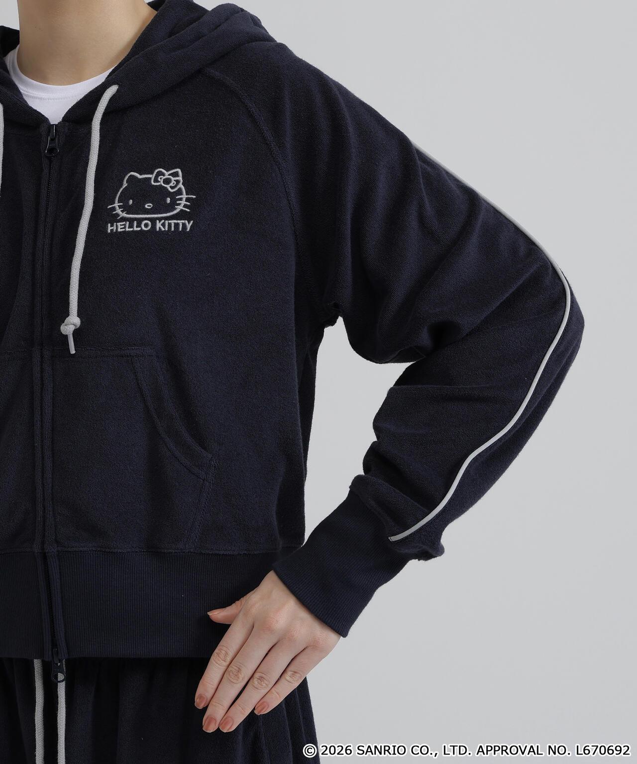 AVIREX×HELLO KITTY 毛巾布連帽衛衣
