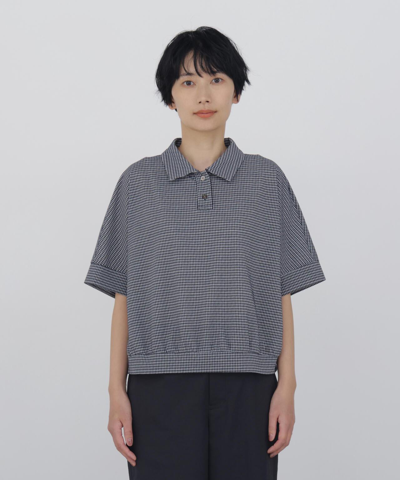《接觸冷感》 Finley格紋翻領 針織上衣