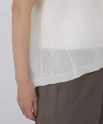 可機洗薄紗高密針織鑰匙領套頭衫