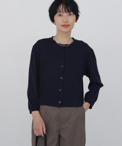 《接觸冷感 / 洗える》 羅紋針織開衫