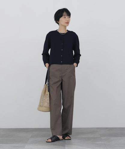 《接觸冷感 / 洗える》 羅紋針織開衫