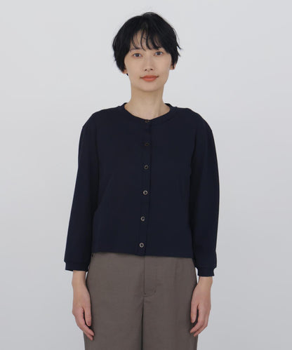 《接觸冷感 / 洗える》 羅紋針織開衫