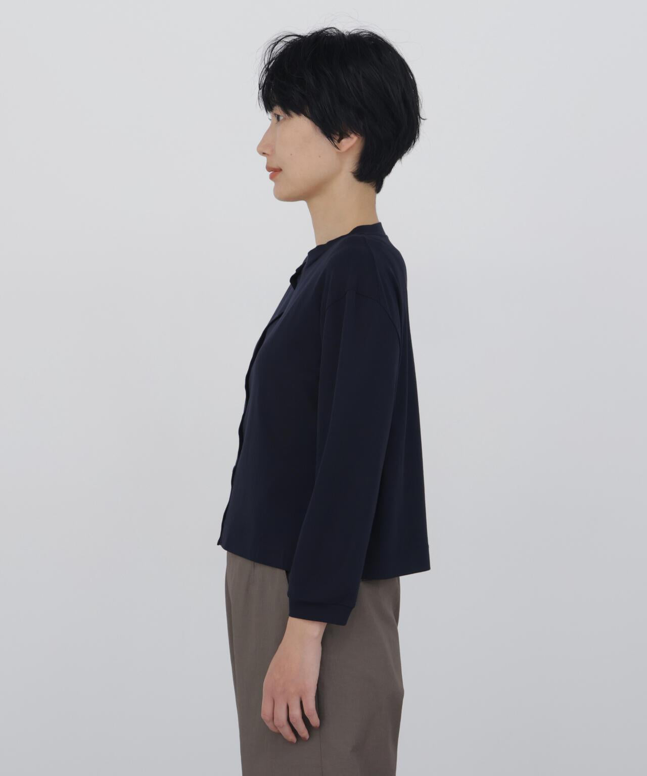 《接觸冷感 / 洗える》 羅紋針織開衫