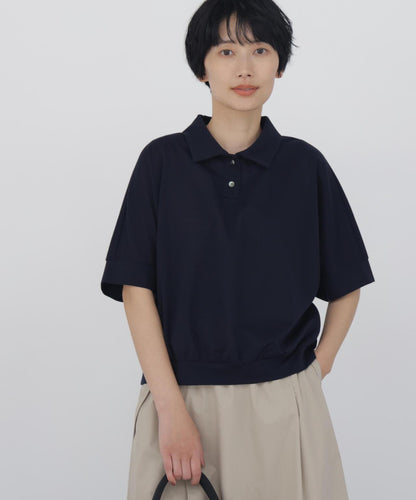 《接觸冷感》 Finley格紋翻領 針織上衣