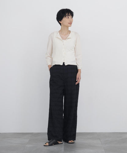 《接觸冷感 / 洗える》 羅紋針織開衫