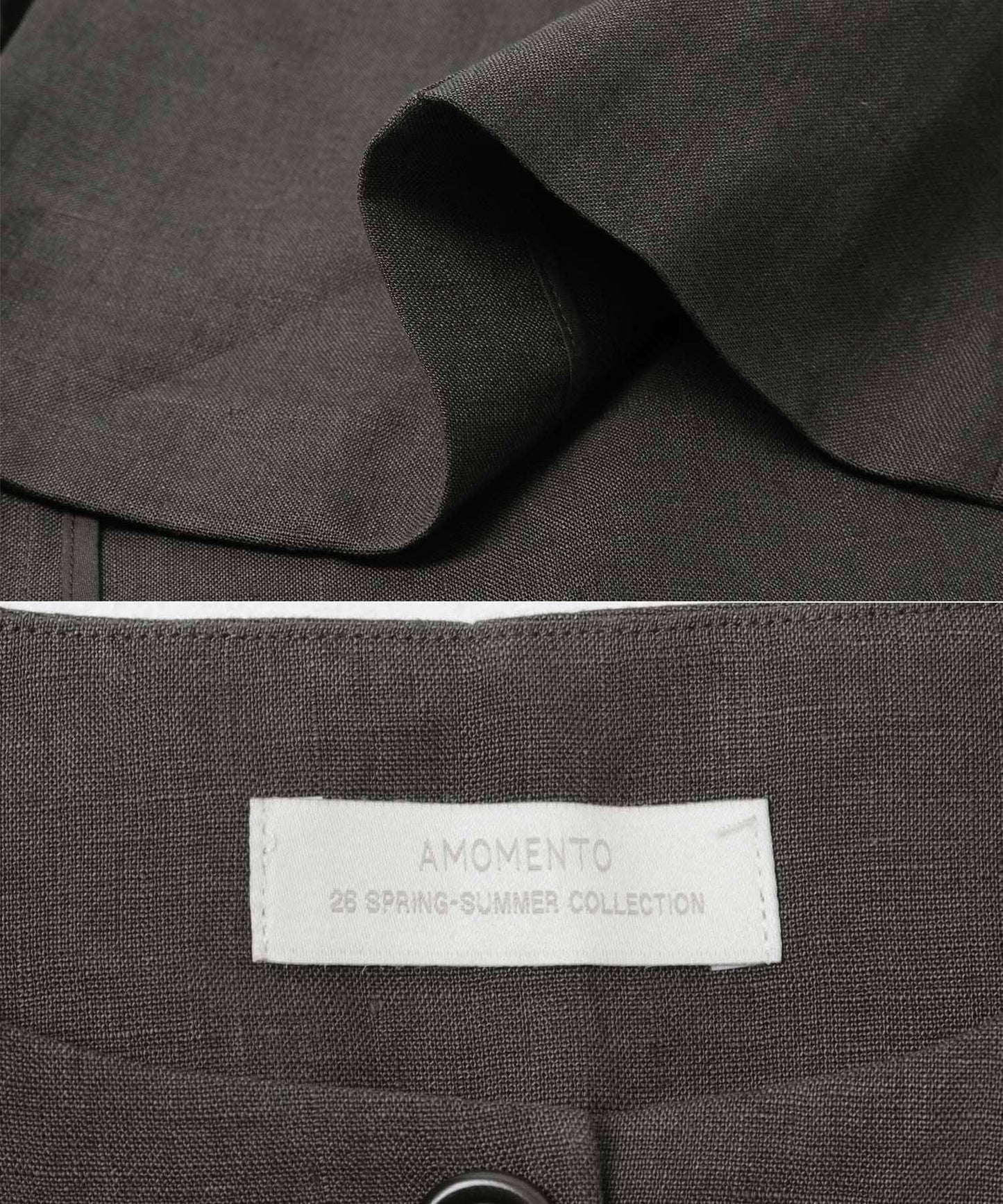 AMOMENTO 弧形版型 亞麻 背心