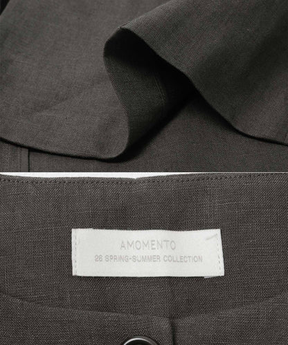 AMOMENTO 弧形版型 亞麻 背心