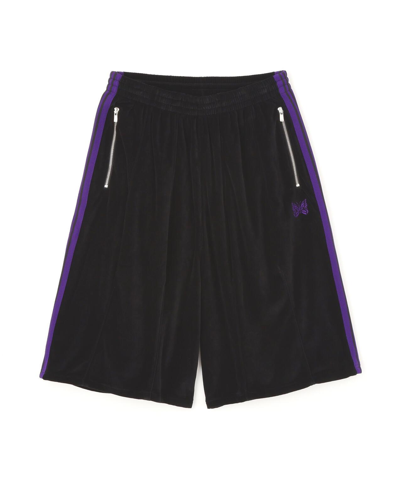 LHP 天鵝絨短褲 NEEDLES H.D.TRACK SHORTS - C/PE VELOUR(BLACK)