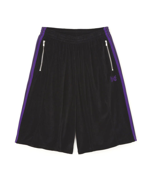 LHP 天鵝絨短褲 NEEDLES H.D.TRACK SHORTS - C/PE VELOUR(BLACK)