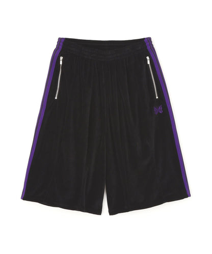 LHP 天鵝絨短褲 NEEDLES H.D.TRACK SHORTS - C/PE VELOUR(BLACK)