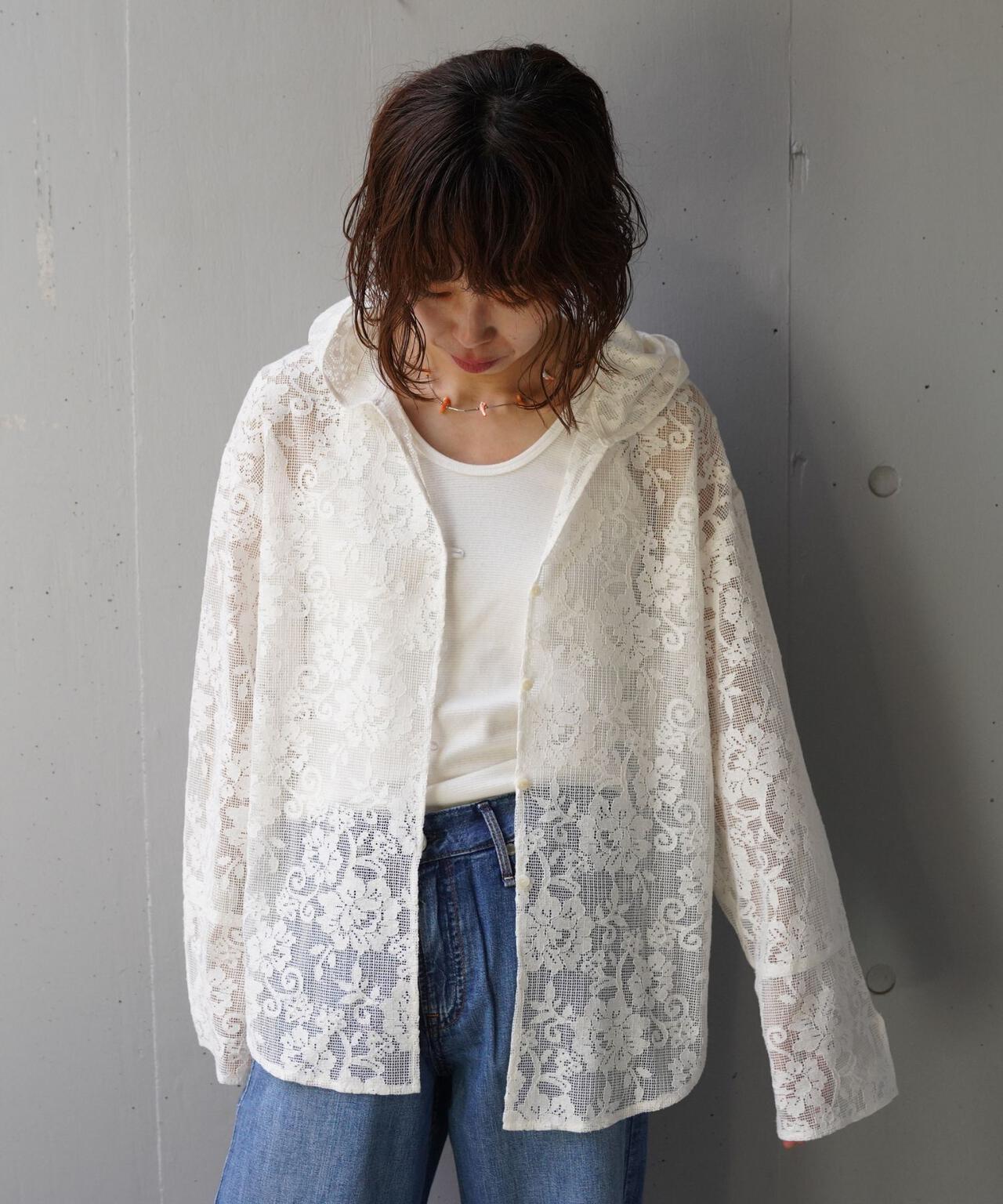 蕾絲設計 PORTABLE LACE HOODIE 連帽上衣