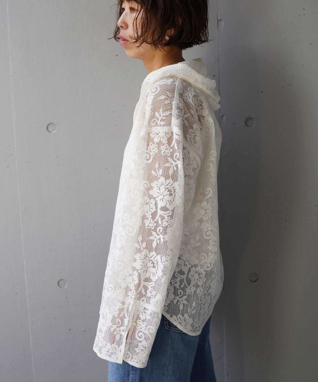 蕾絲設計 PORTABLE LACE HOODIE 連帽上衣