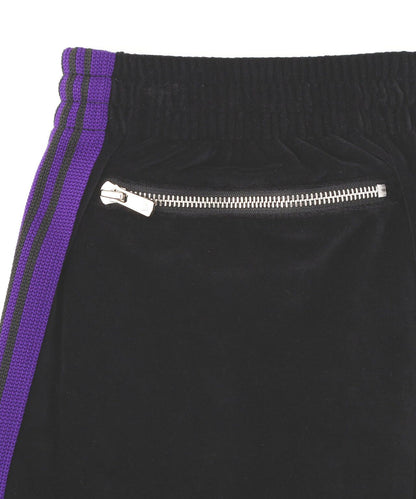 LHP 天鵝絨短褲 NEEDLES H.D.TRACK SHORTS - C/PE VELOUR(BLACK)