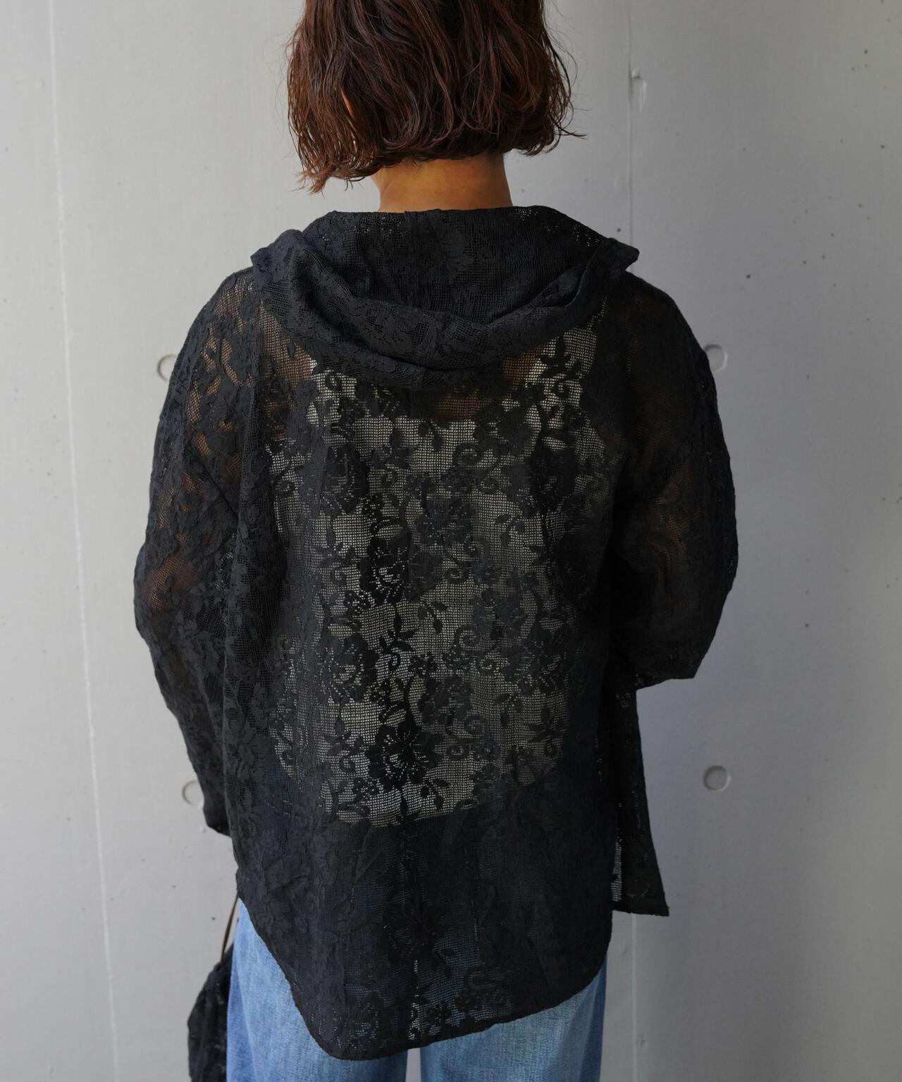 蕾絲設計 PORTABLE LACE HOODIE 連帽上衣