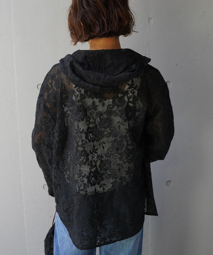 蕾絲設計 PORTABLE LACE HOODIE 連帽上衣