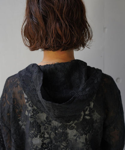 蕾絲設計 PORTABLE LACE HOODIE 連帽上衣