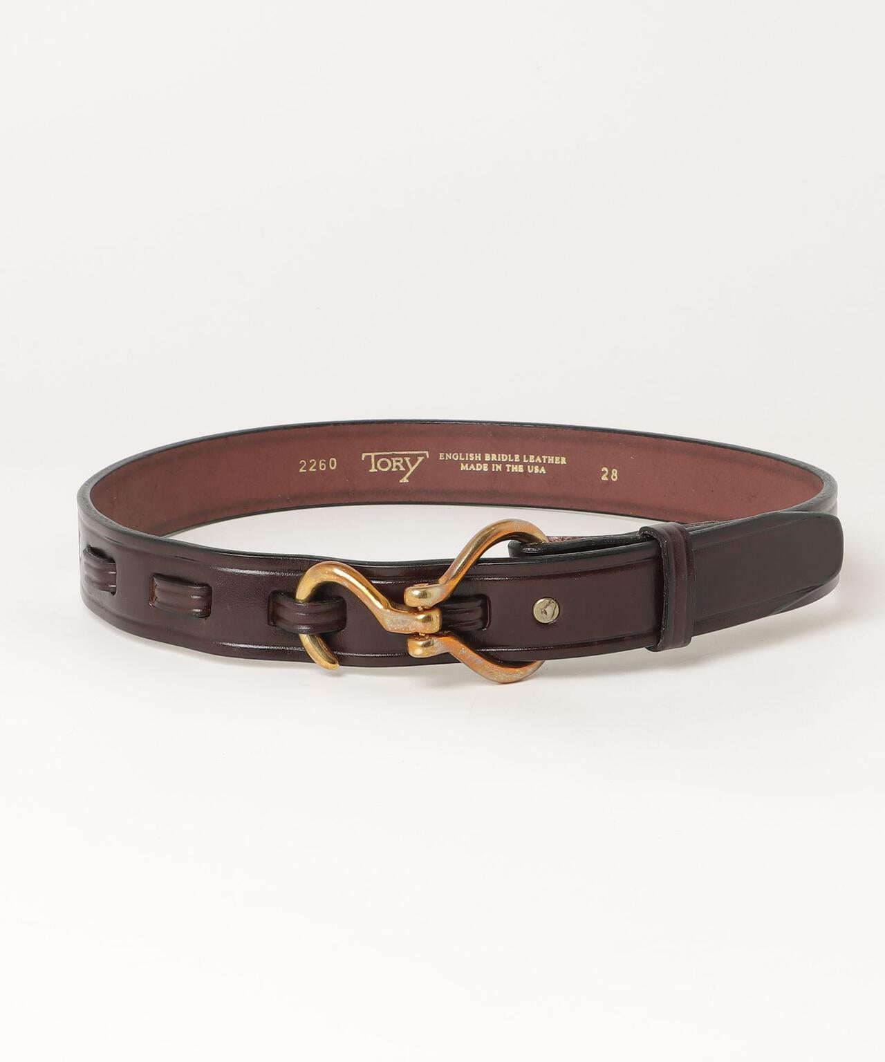 TORY LEATHER HOOF PICK BELT HAVANA / BRASS 皮帶