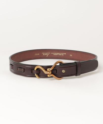 TORY LEATHER HOOF PICK BELT HAVANA / BRASS 皮帶