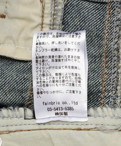 水洗牛仔 寬鬆版型 工裝褲