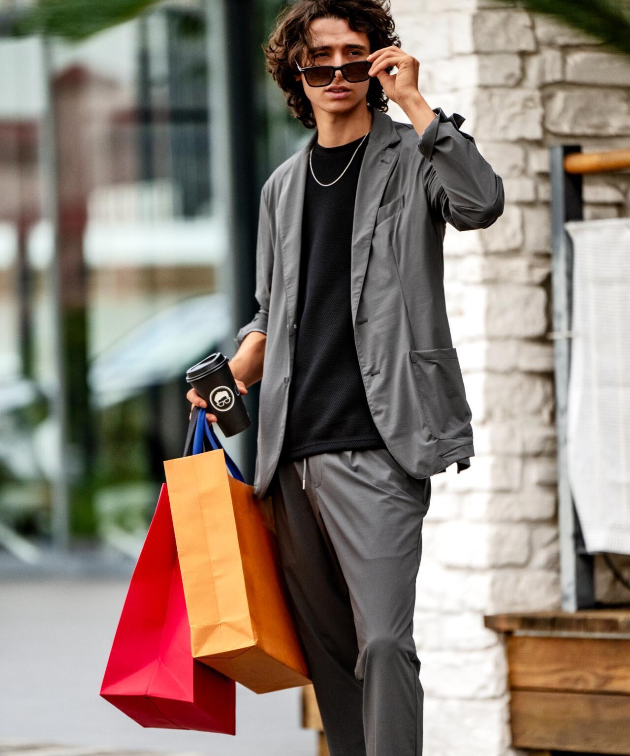 PIUORO NYLON TRICOT 打褶設計 尼龍經編 束腳褲