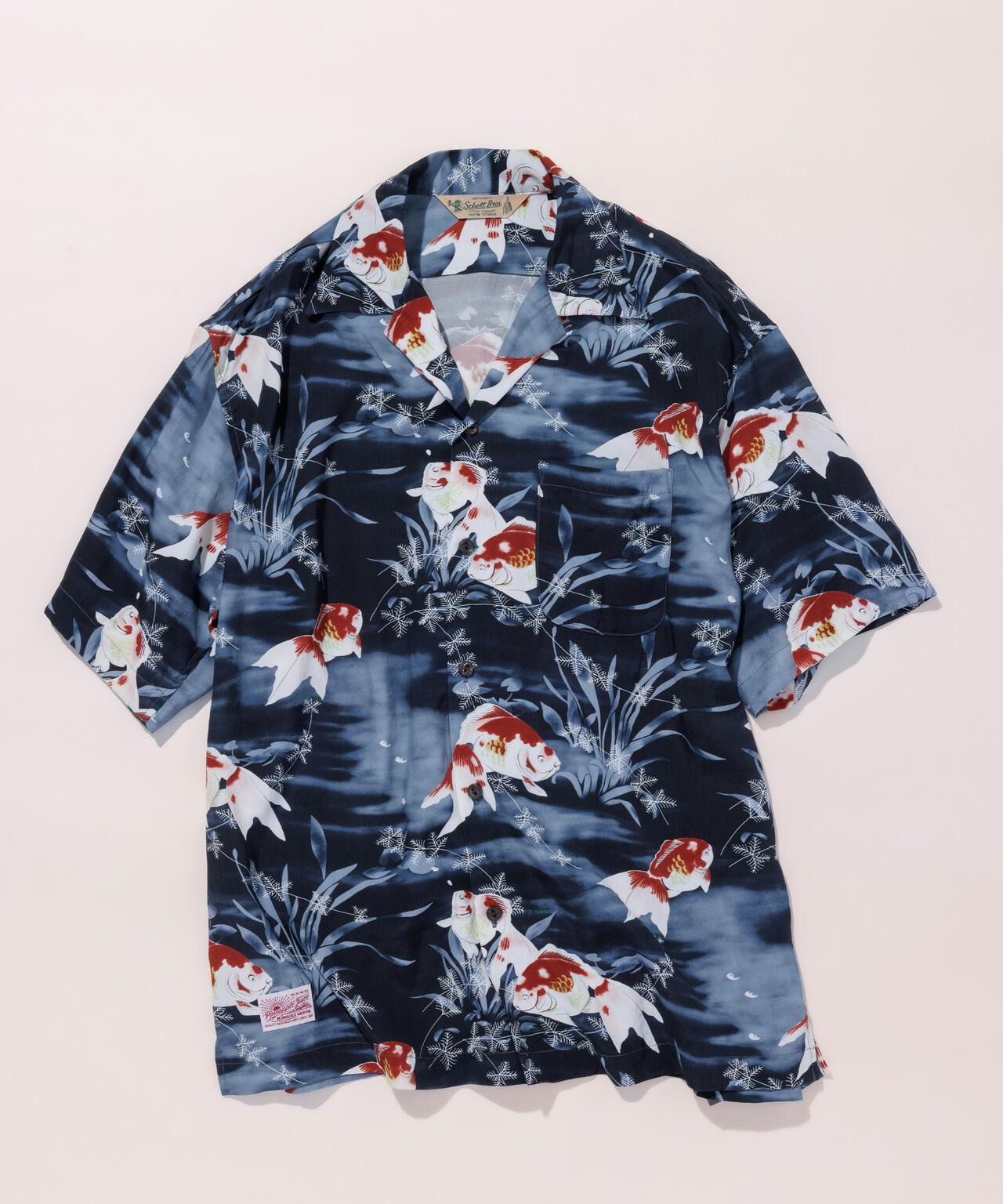 ×PJ ×パイナップルジュース GOLDFISH RAYON SHIRT 金魚圖案人造絲襯衫