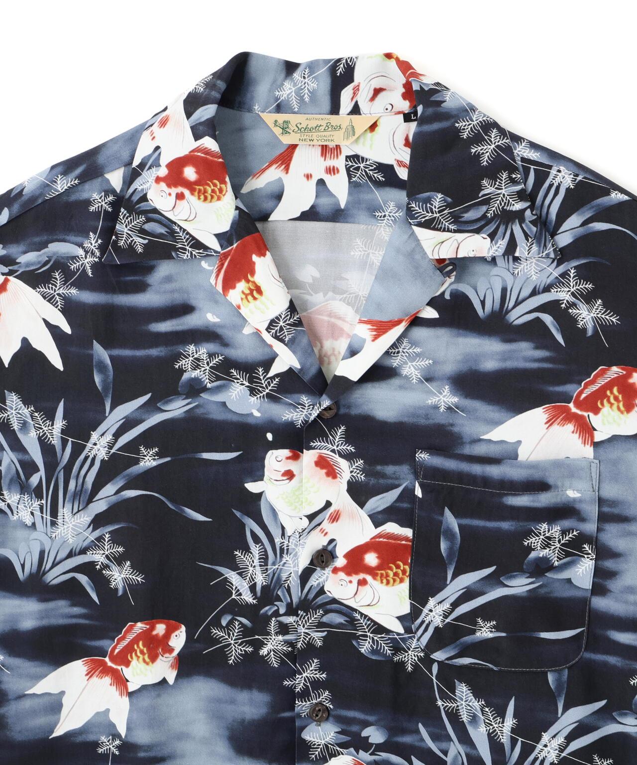 ×PJ ×パイナップルジュース GOLDFISH RAYON SHIRT 金魚圖案人造絲襯衫