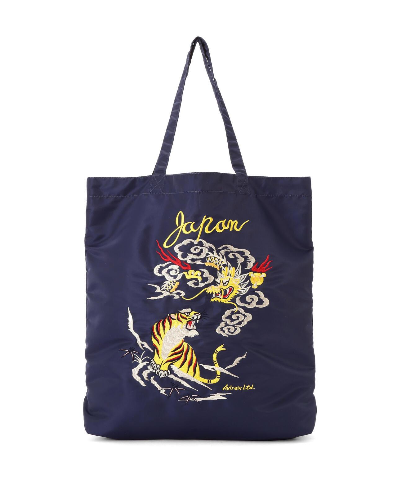 DRAGON & TIGER 圖案 NYLON 材質 托特包