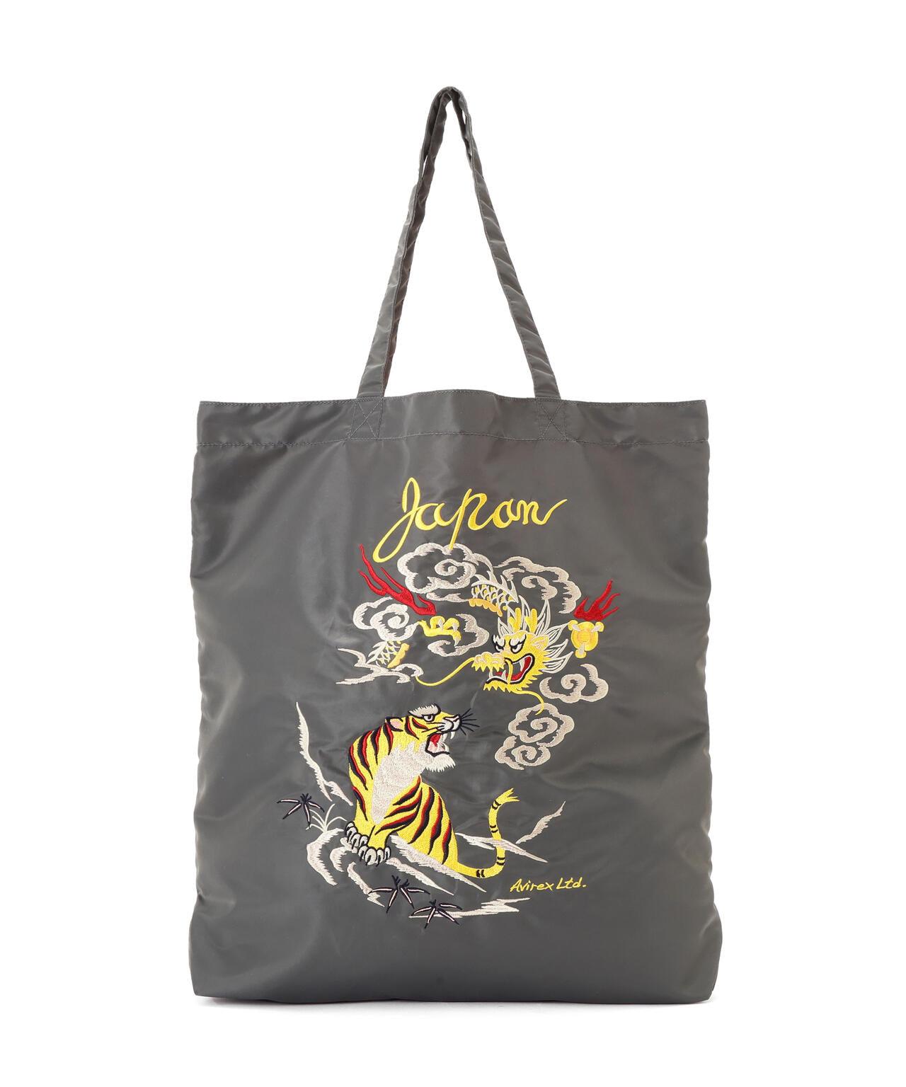 DRAGON & TIGER 圖案 NYLON 材質 托特包