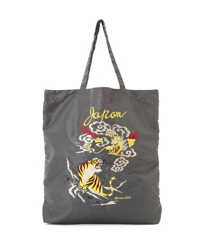 DRAGON & TIGER 圖案 NYLON 材質 托特包