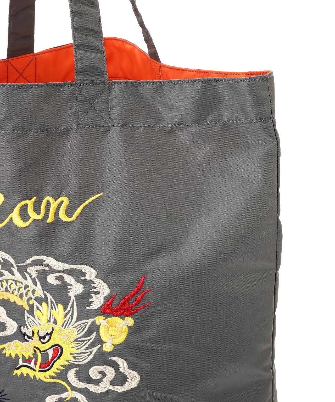 DRAGON & TIGER 圖案 NYLON 材質 托特包