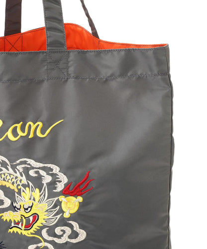 DRAGON & TIGER 圖案 NYLON 材質 托特包