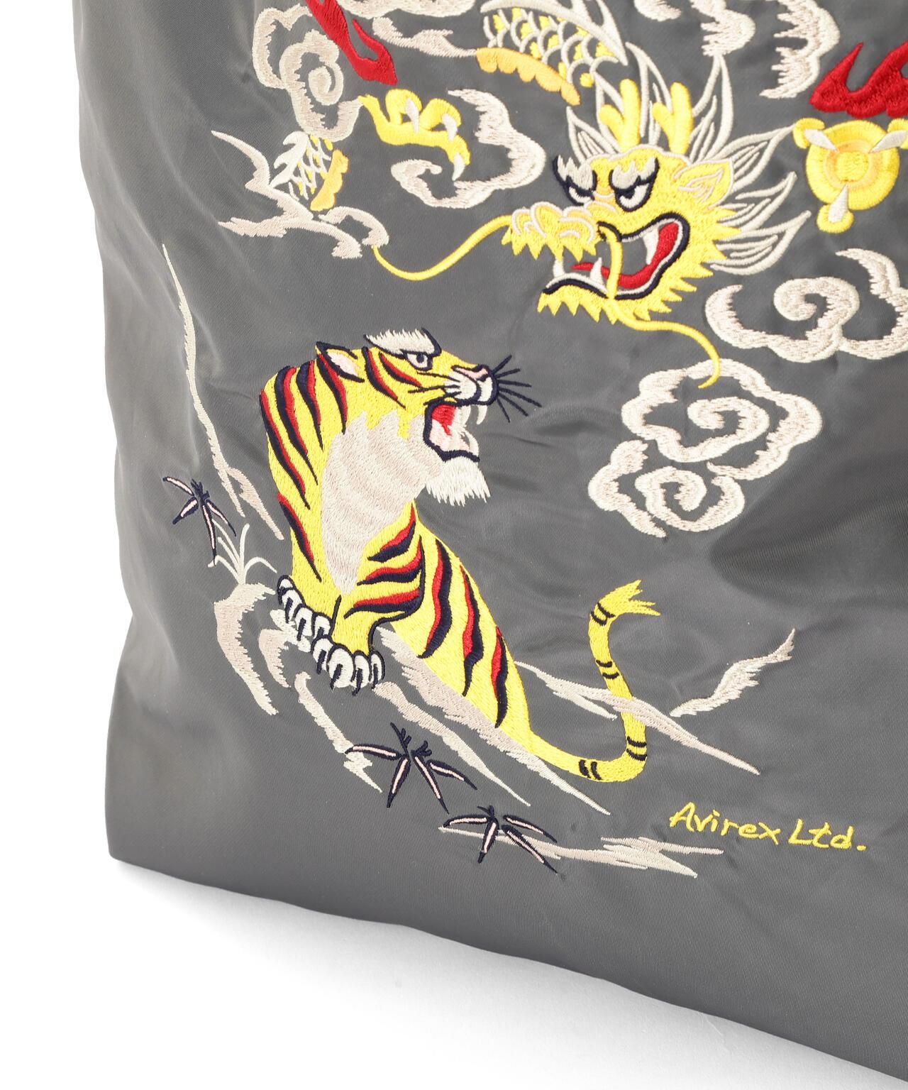 DRAGON & TIGER 圖案 NYLON 材質 托特包