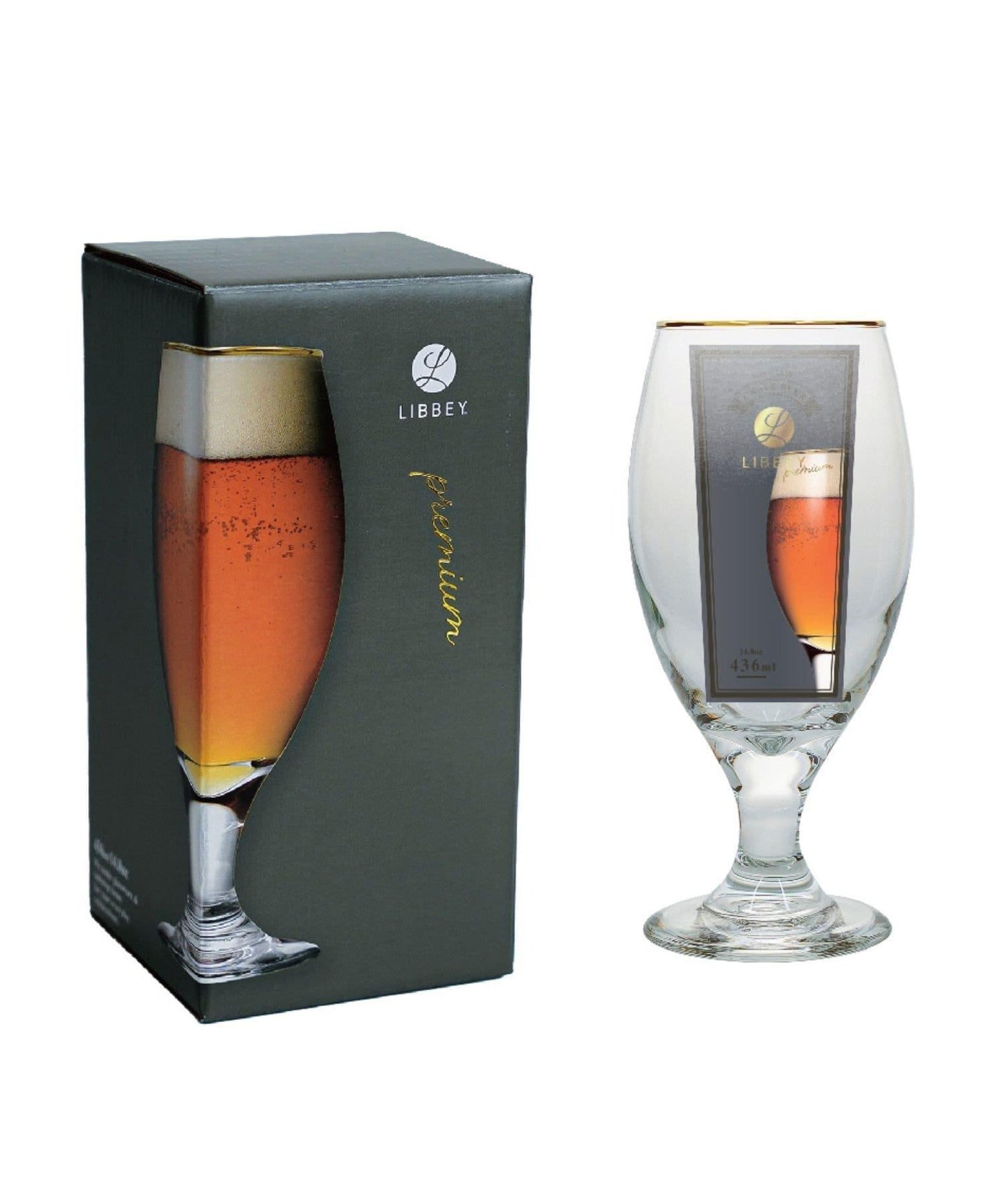 LIBBEY 金邊水滴形啤酒杯