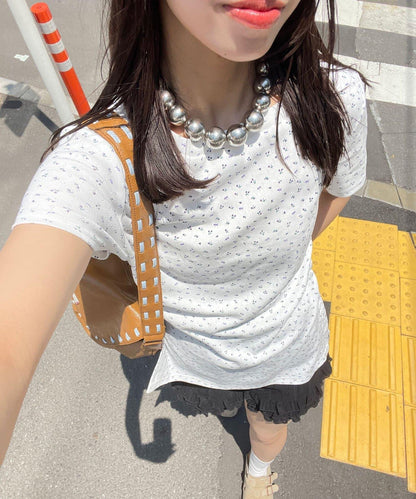 Ciaopanic 小碎花側邊紐扣上衣