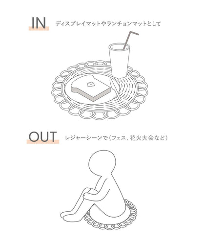 PP藤編荷葉邊圓形墊 INandOUT款