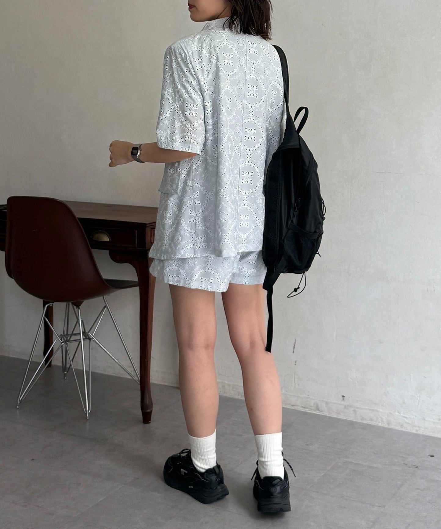 蕾絲西裝風套裝