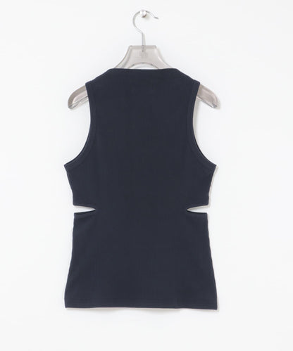 new basic SIDE SLIT RIB TOPS 上衣