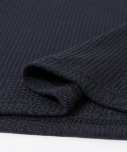 new basic SIDE SLIT RIB TOPS 上衣