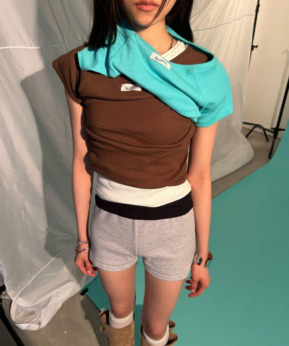 SLOPPY 羅紋短款T恤