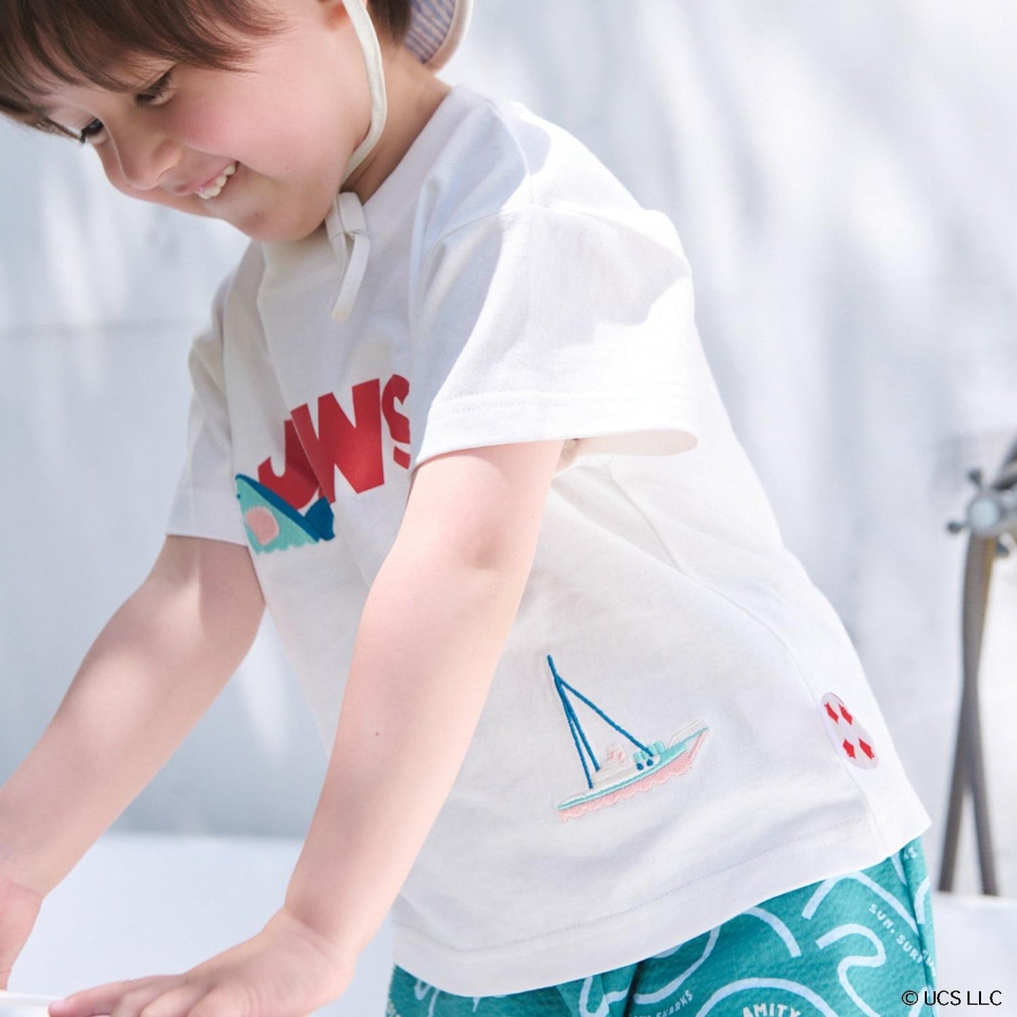 JAWS（大白鯊） 涼感圖案短袖T恤 網絡限定