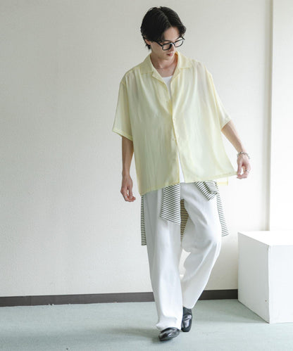 透紗楊柳質感 開領 襯衫