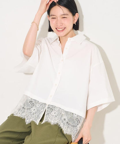 蕾絲疊搭設計 襯衫
