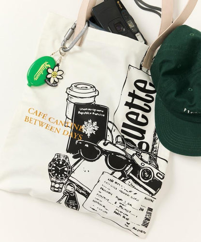 手柄拼接 多彩圖案印花 帆布托特包