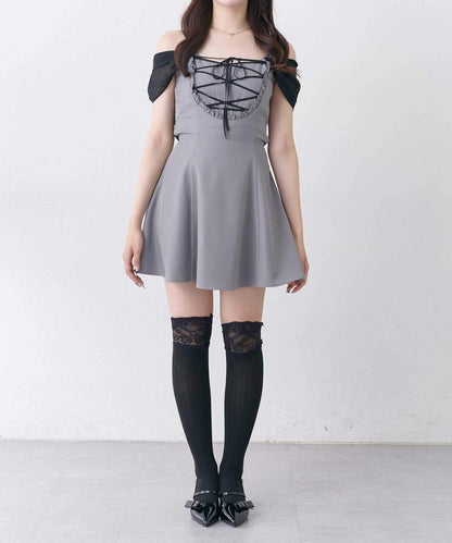 Belle Charme 後蝴蝶結傘擺吊帶連衣裙