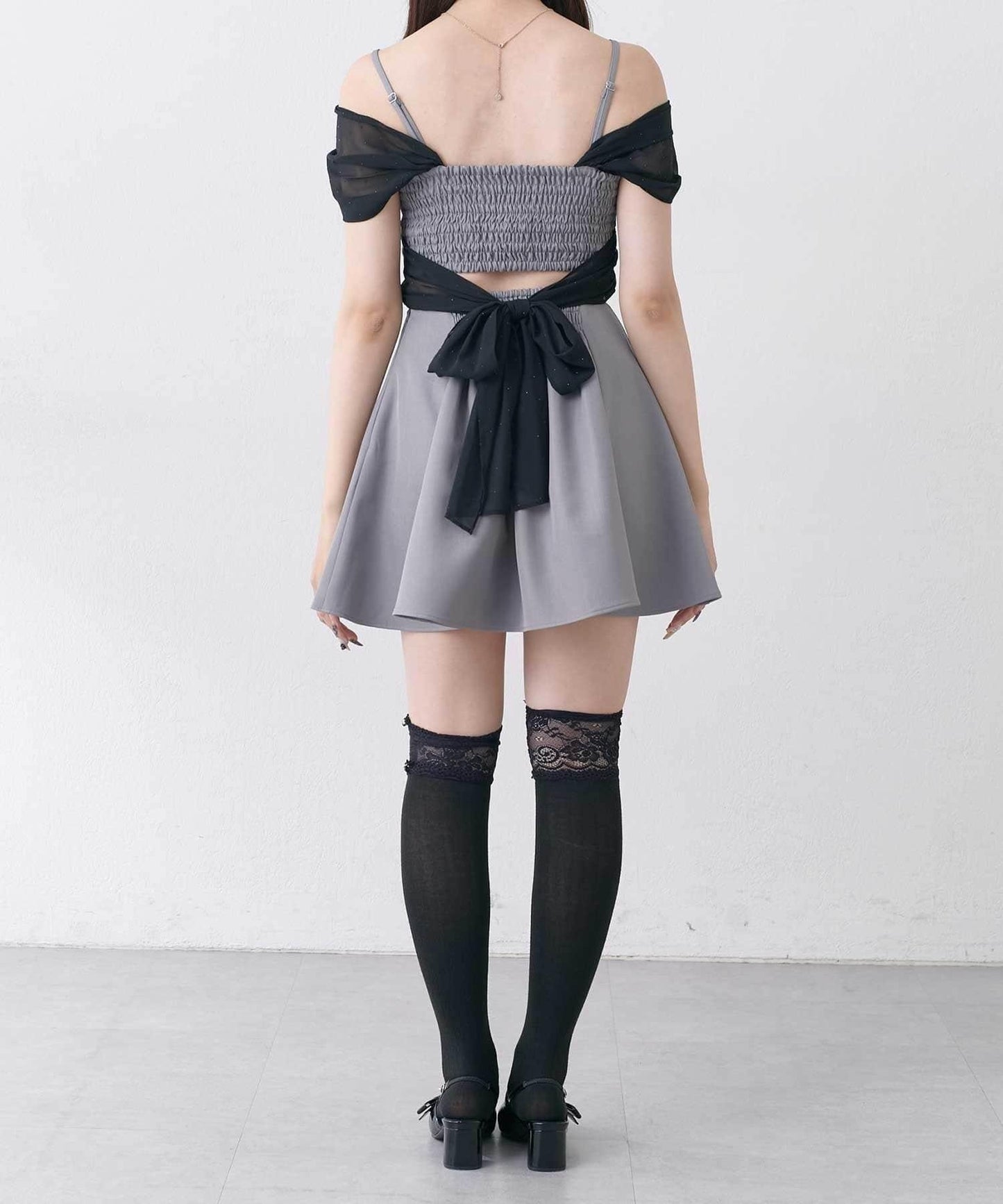 Belle Charme 後蝴蝶結傘擺吊帶連衣裙