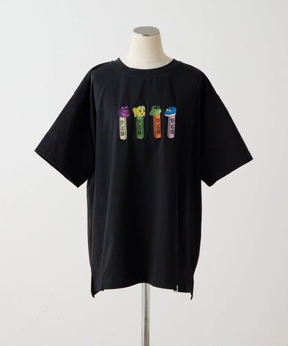 PEZ×ear 刺繡設計 T恤 《UVカット/吸水速乾/接觸冷感あり/手洗い可》