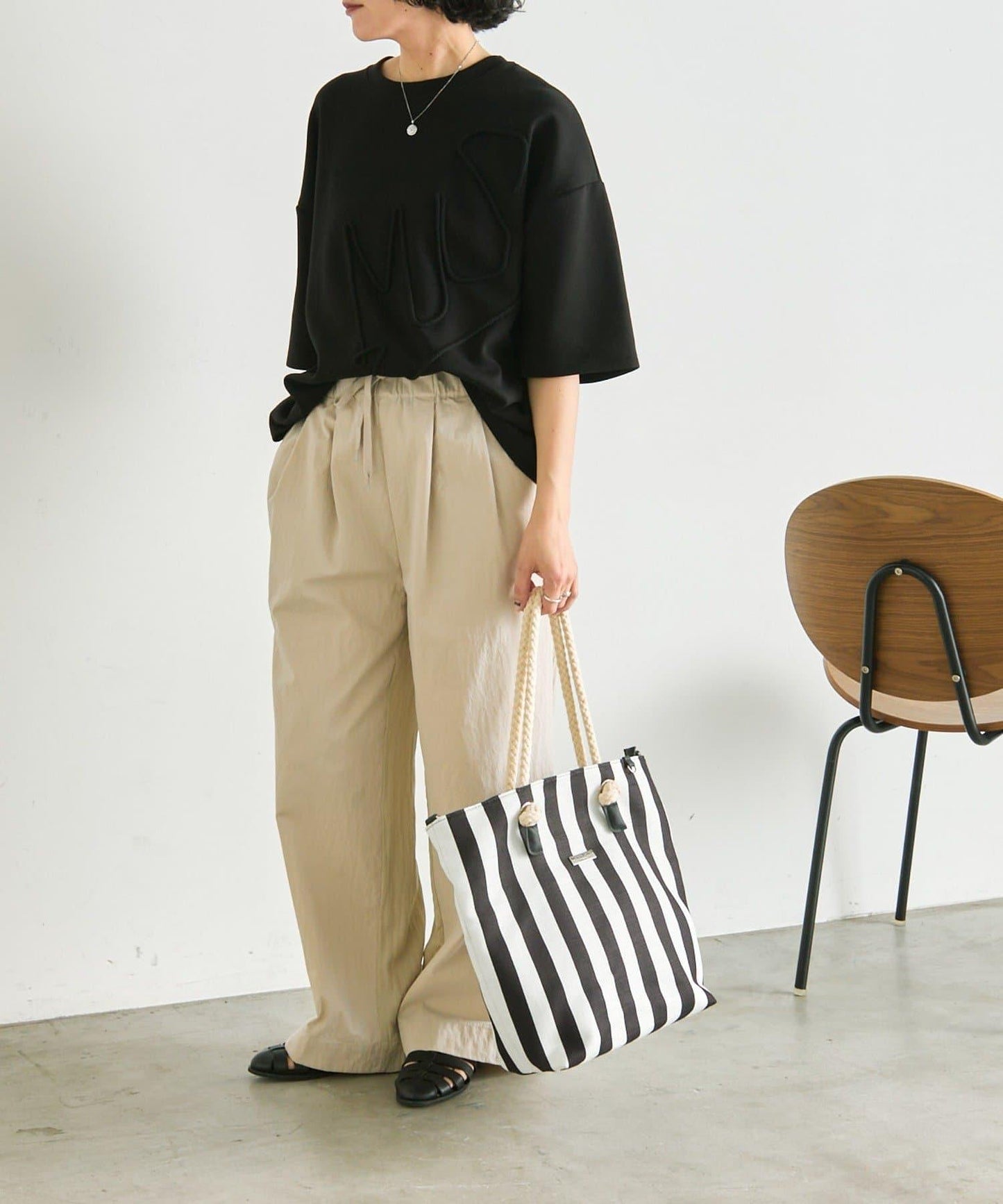 TERESA CAMBI ear聯名 條紋 托特包