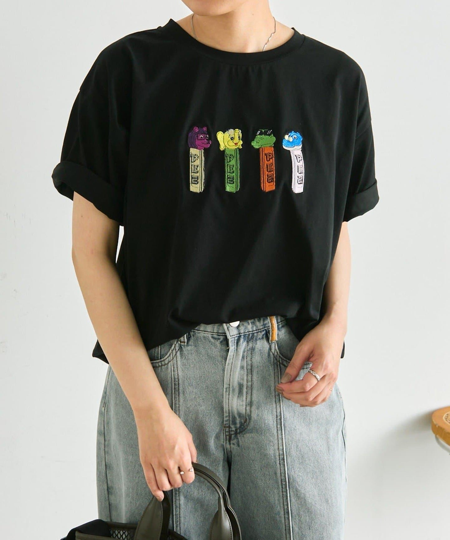 PEZ×ear 刺繡設計 T恤 《UVカット/吸水速乾/接觸冷感あり/手洗い可》