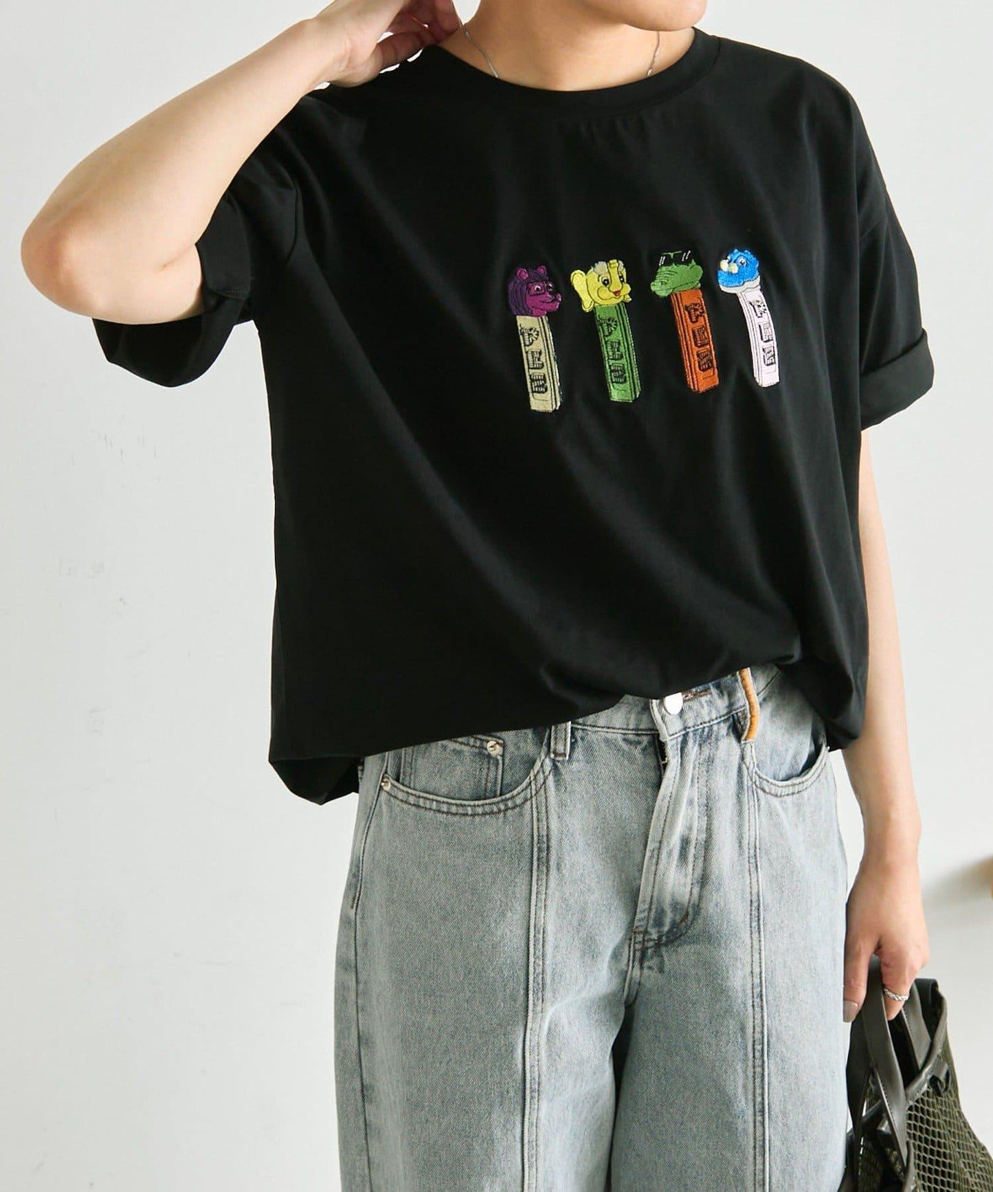PEZ×ear 刺繡設計 T恤 《UVカット/吸水速乾/接觸冷感あり/手洗い可》